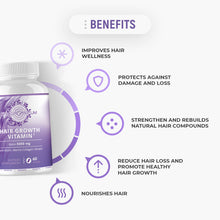 Load image into Gallery viewer, Hair Growth Vitamins with Biotin, Marine Collagen, Keratin. Supplement for Women & Men