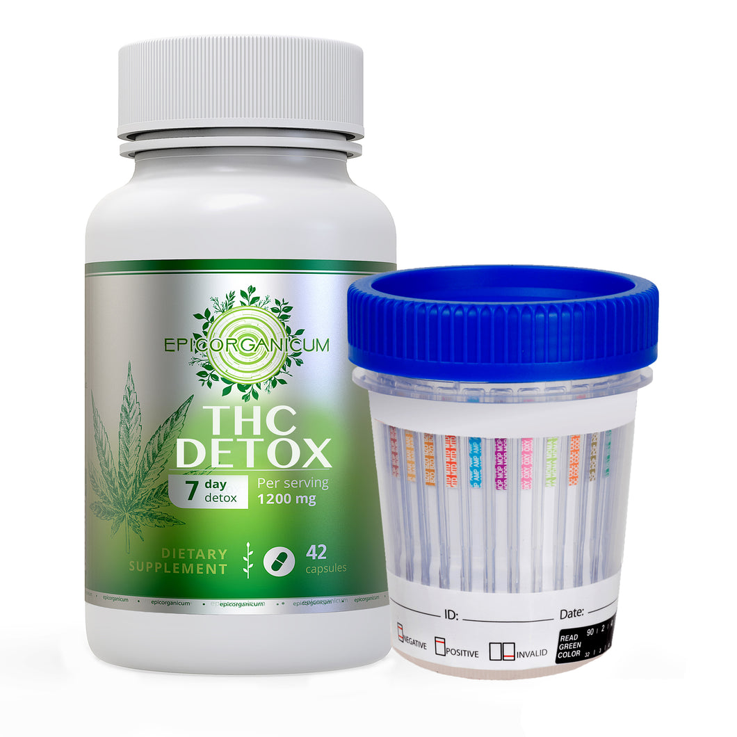 Epic Organic 7 Day THC Detox - Fast Acting Detoxifying Strength - Urinary Tract Cleanse, Bladder Function Urine Test Cup