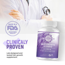 Load image into Gallery viewer, Hair Growth Vitamins with Biotin, Marine Collagen, Keratin. Supplement for Women &amp; Men
