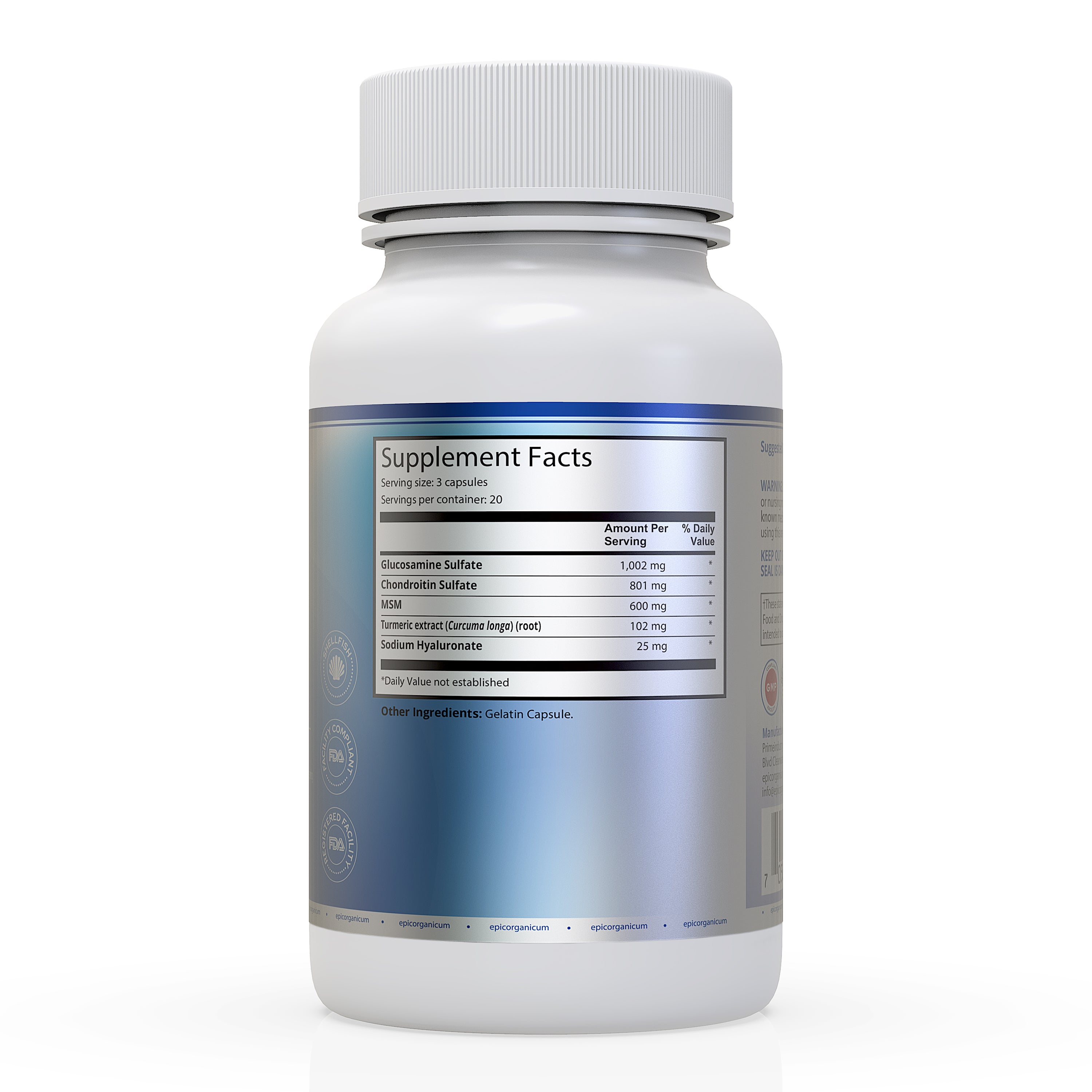 Joint Support Supplement for Extra Strength Relief - Glucosamine, Chondroitin, MSM, Turmeric