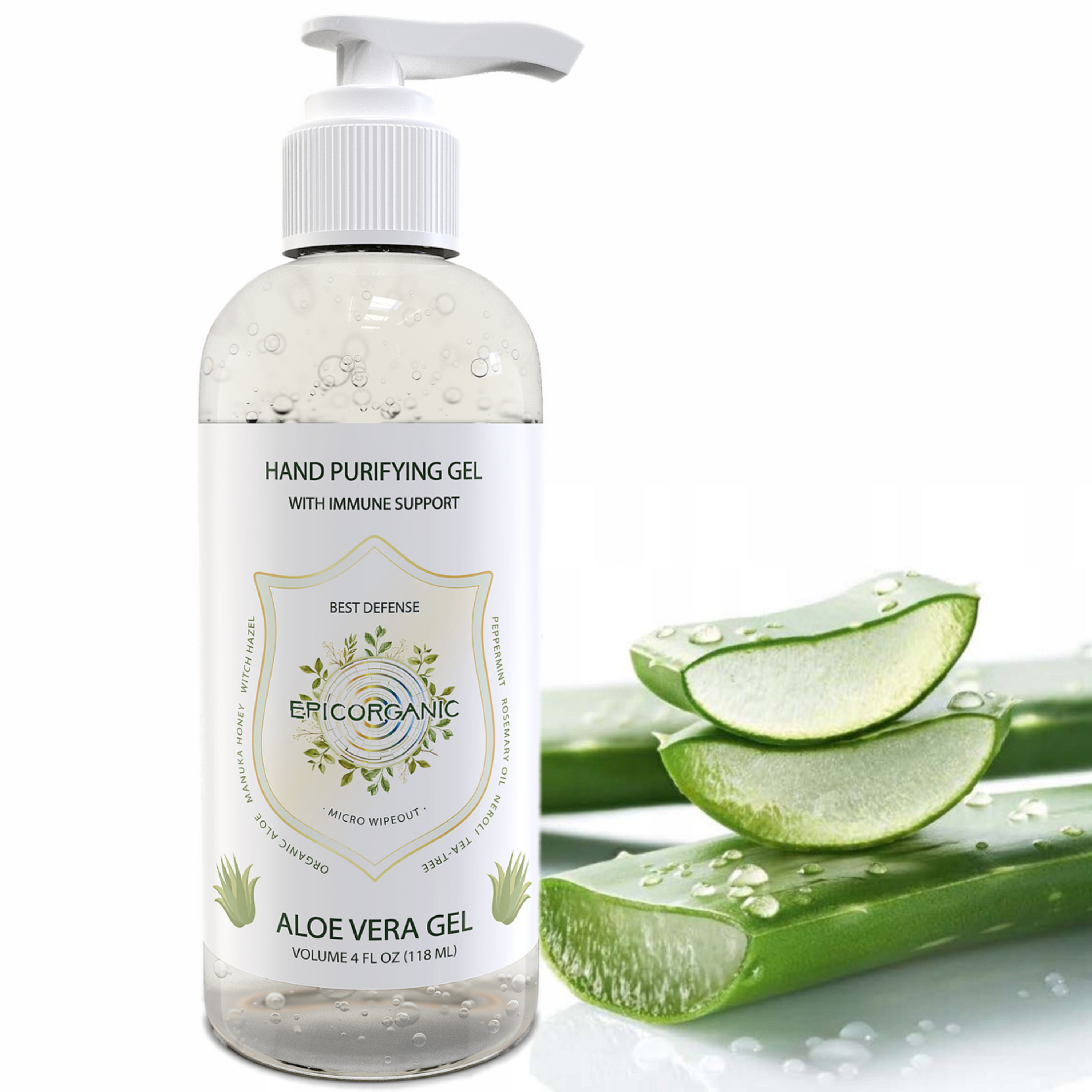 Aloe Vera Gel - Hand Purifying Gel with Immune Support (4 oz)