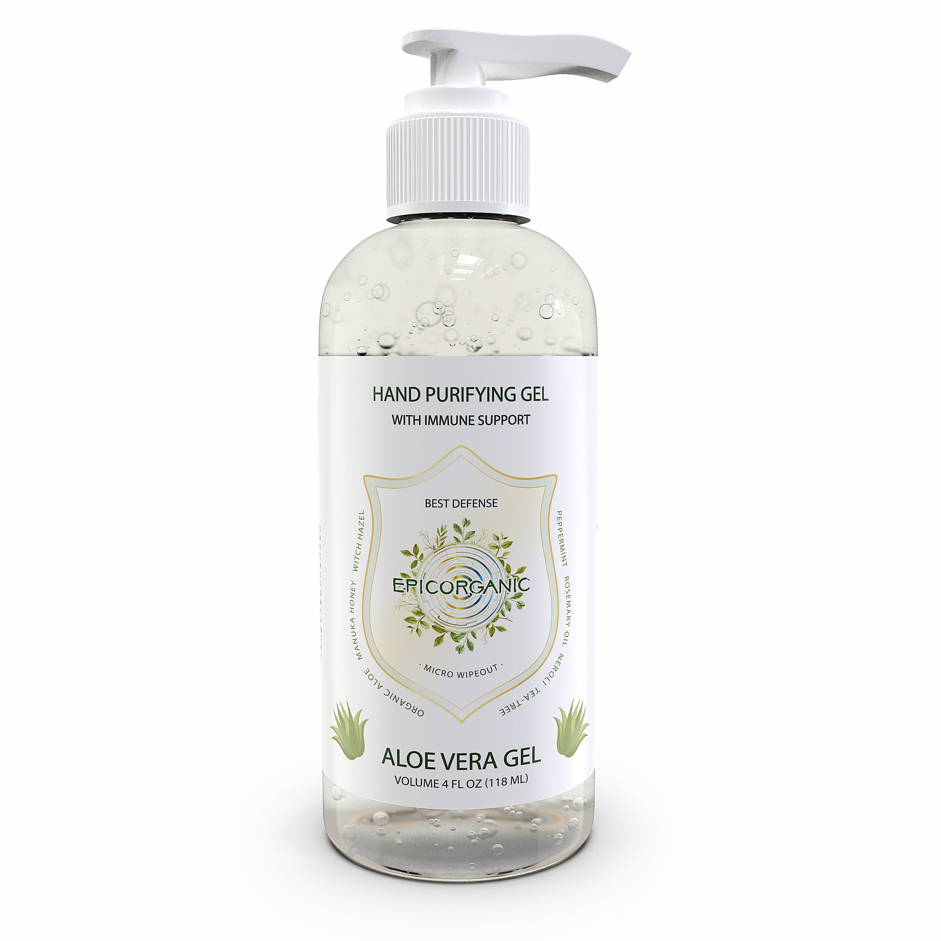 Aloe Vera Gel - Hand Purifying Gel with Immune Support (4 oz) 5 pack
