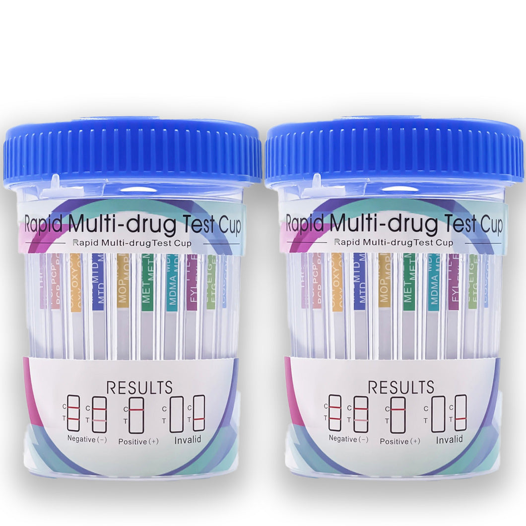 THC Test 14 Panel (2 pack) Kit -  QuickScreen Cup Drug, COC, AMP, BAR, BZD, BUP, COC-300, MDMA, FTN, MET-500, MTD, OPI-300, OXY, PCP, PPX