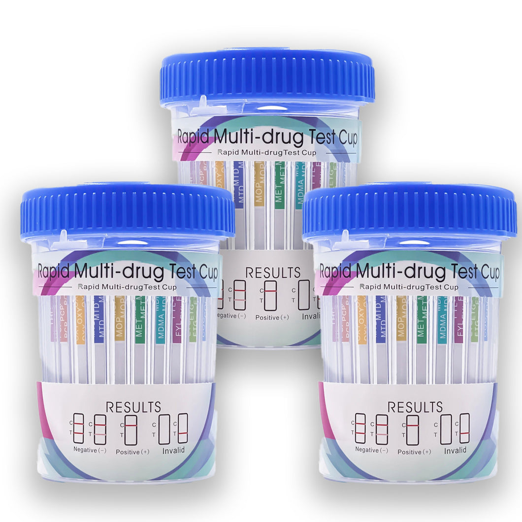 THC Test 14 Panel (3 pack) Kit -  QuickScreen Cup Drug, COC, AMP, BAR, BZD, BUP, COC-300, MDMA, FTN, MET-500, MTD, OPI-300, OXY, PCP, PPX